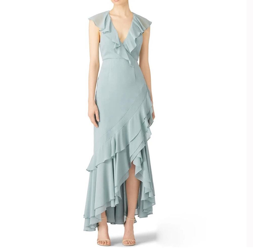 C/Meo Collective Be About You Ruffle Maxi Dress Size L Large